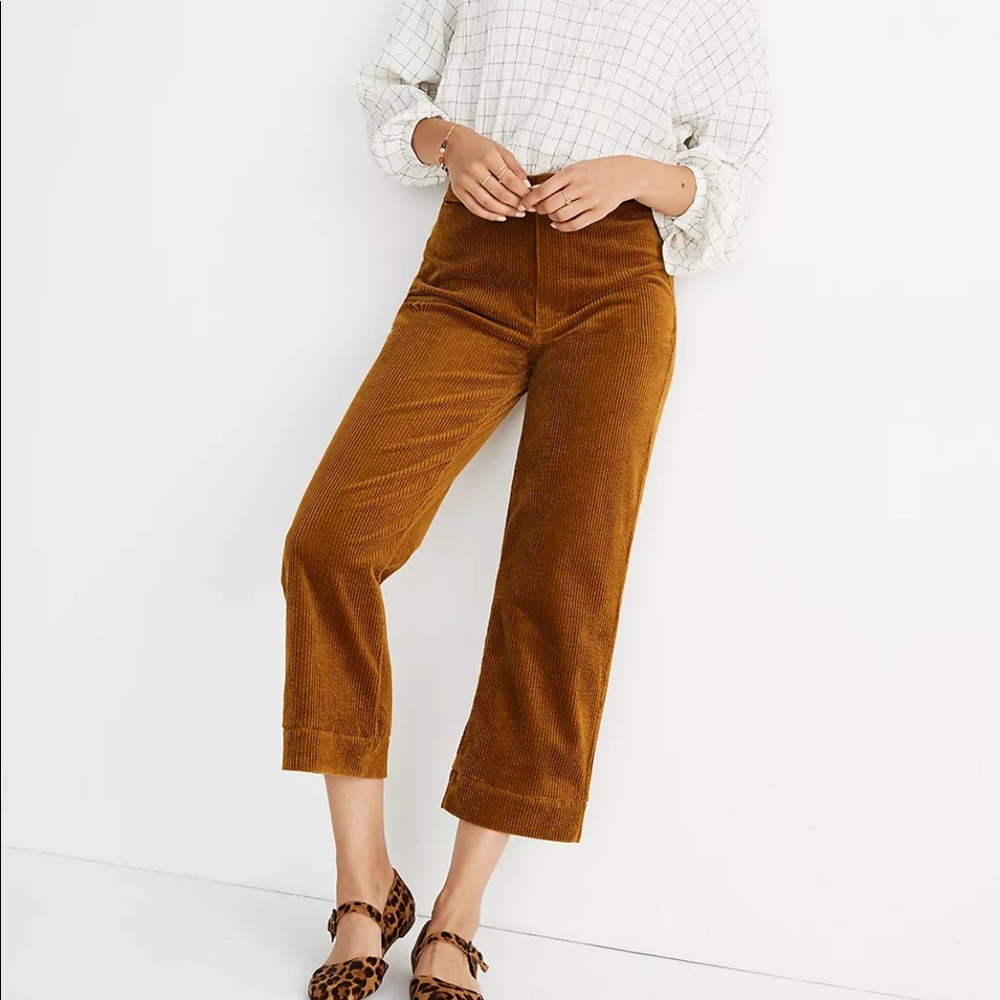 Madewell Slim Emmett Wide Leg Crop, Corduroy